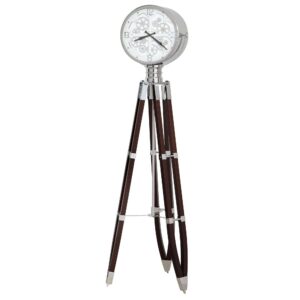 Polished Chrome LED Gear Tripod Floor Clock alternate product view 1