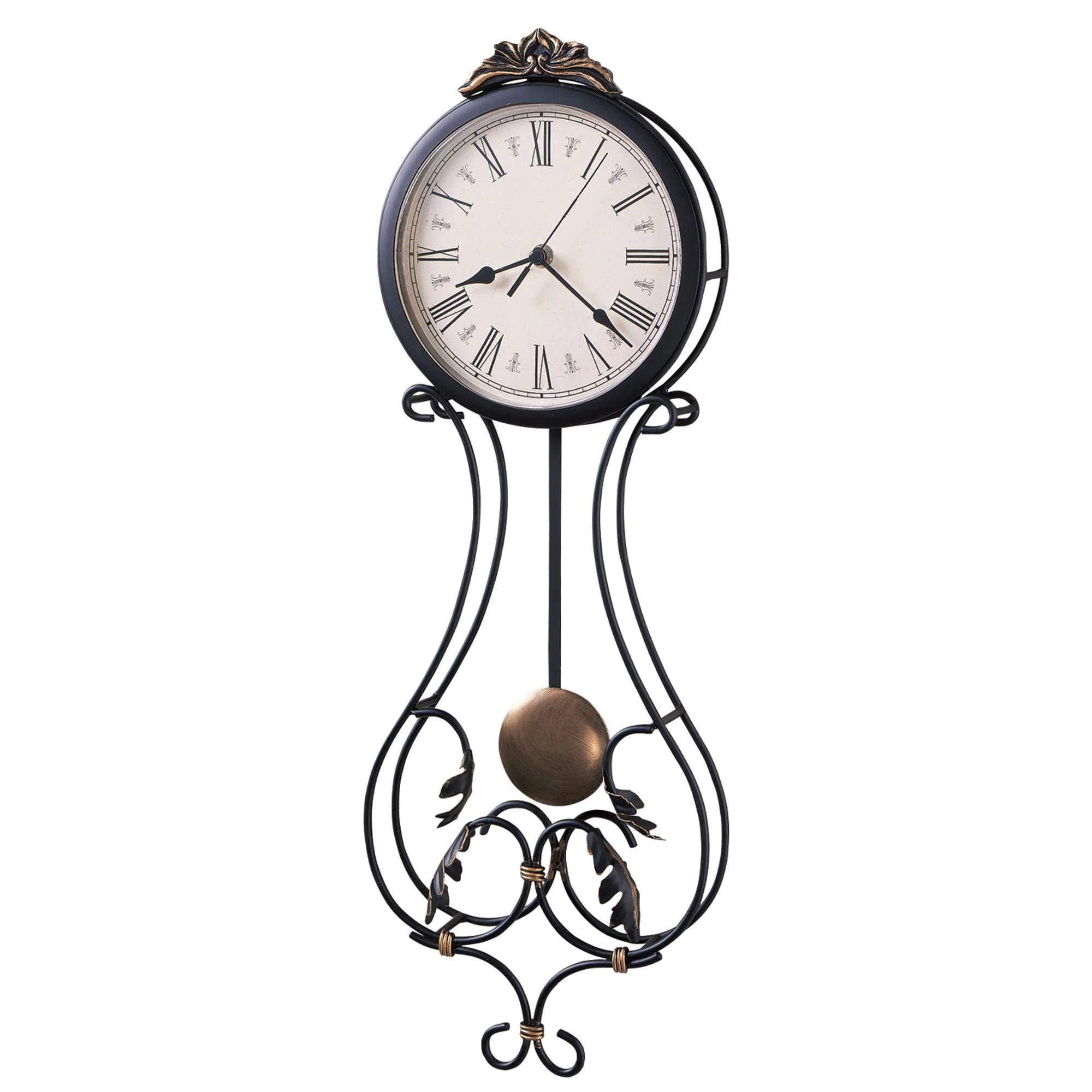 Antique Gold Leaf Pendulum Wall Clock