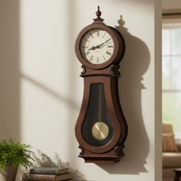 Cherry-Tone Triple-Chime Pendulum Wall Clock