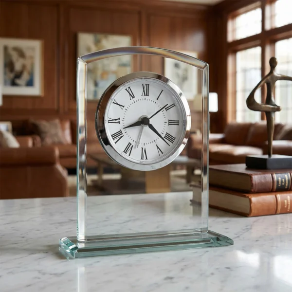 Beveled Glass Alarm Table Clock