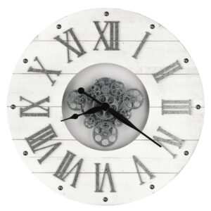 Antique White Moving-Gear Wall Clock alternate product view 1