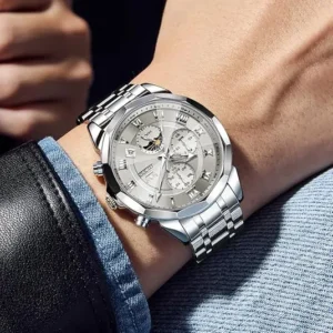 Stainless Steel Quartz Chronograph Dress Watch