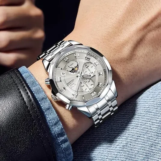 Stainless Steel Quartz Chronograph Dress Watch
