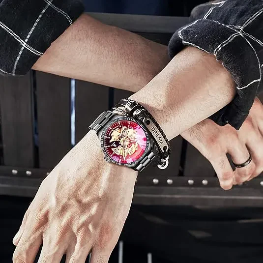 Black and Gold Automatic Mechanical Watch