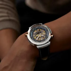 World-Time Skeleton Automatic Mechanical Watch