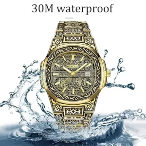 Silver Stainless Steel Quartz Watch with Date
