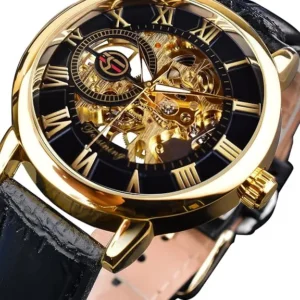 Vintage Skeleton Hand-Wound Mechanical Watch